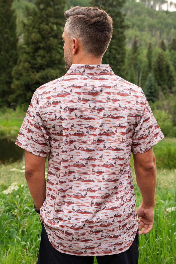 Burlebo: Performance Button Up - Mountain Range