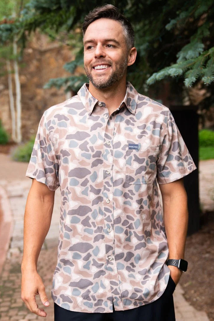 Burlebo: Performance Button Up - Pintail Camo