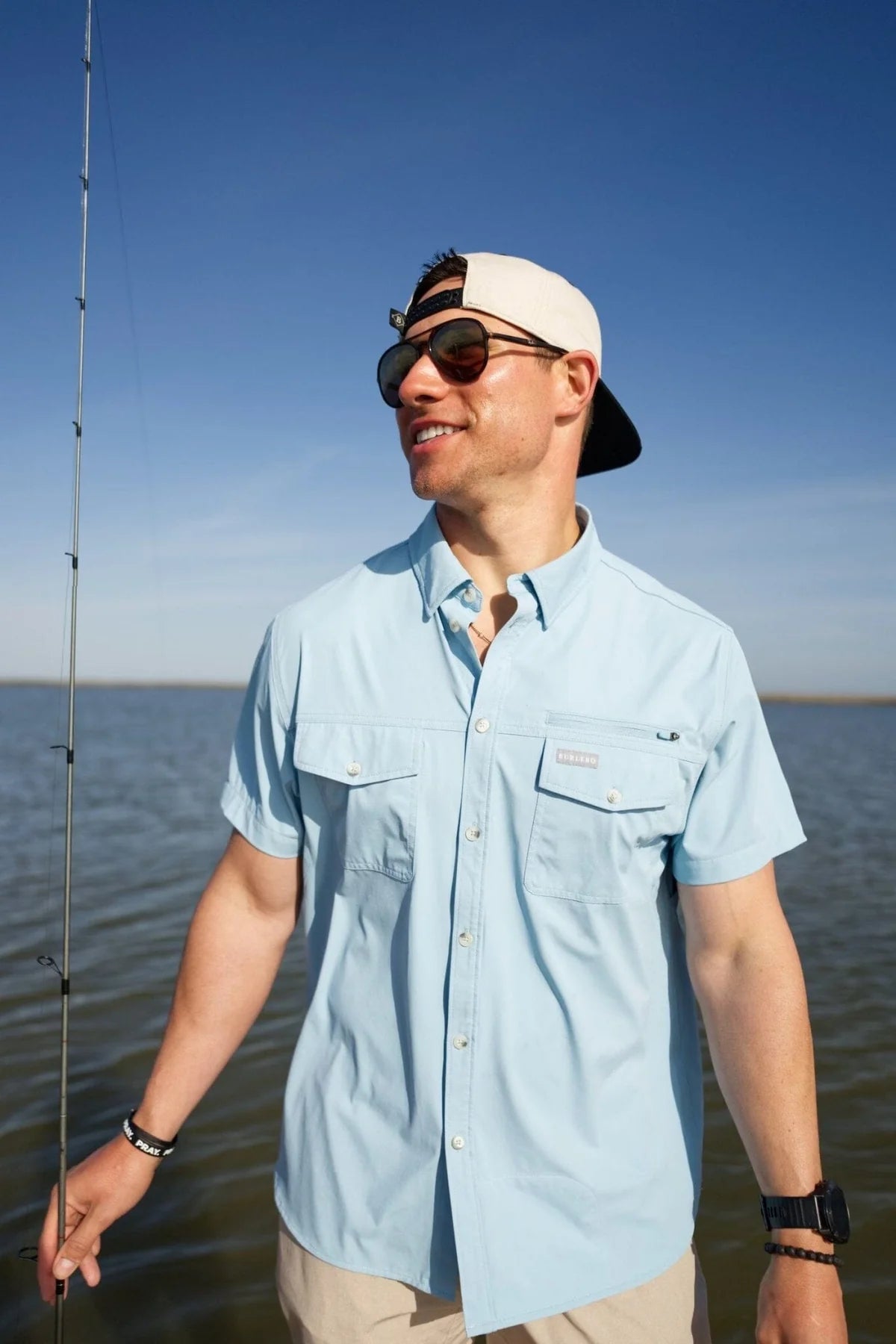 Burlebo: Performance Fishing Shirt - Dusty Blue