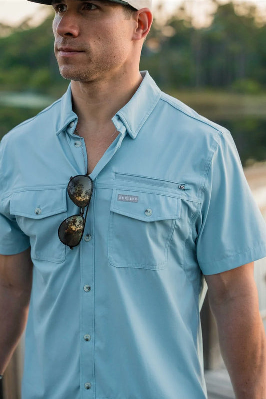 Burlebo: Performance Fishing Shirt - Dusty Blue