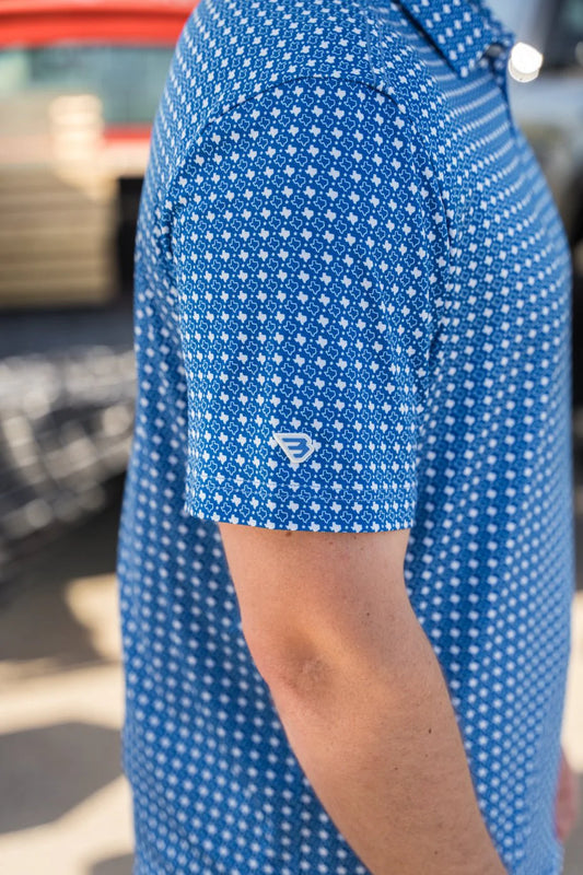 Burlebo: Performance Polo - Texas Blue & White