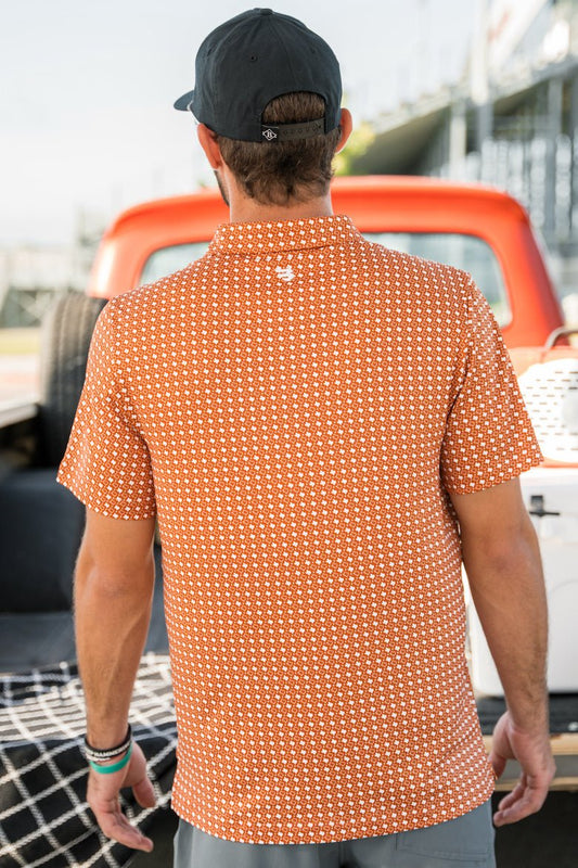 Burlebo: Performance Polo - Texas Orange & White