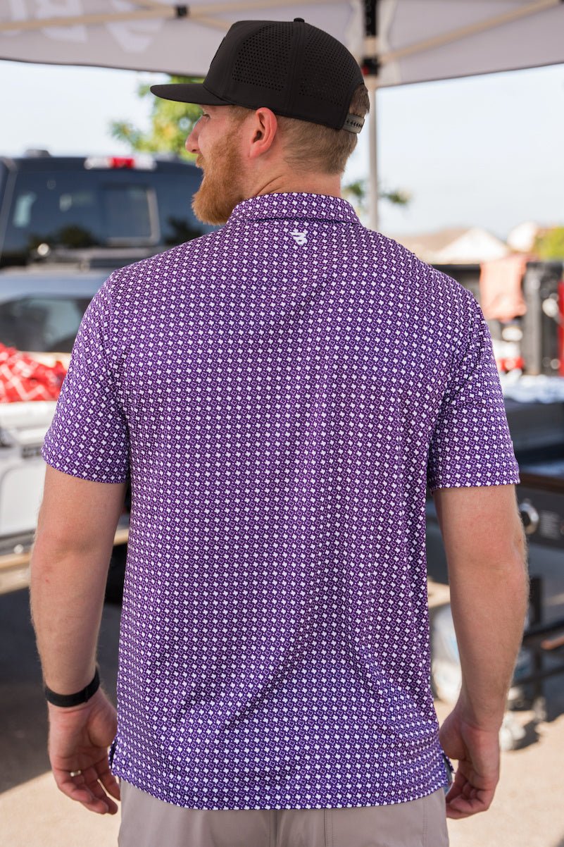 Burlebo: Performance Polo - Texas Purple & White