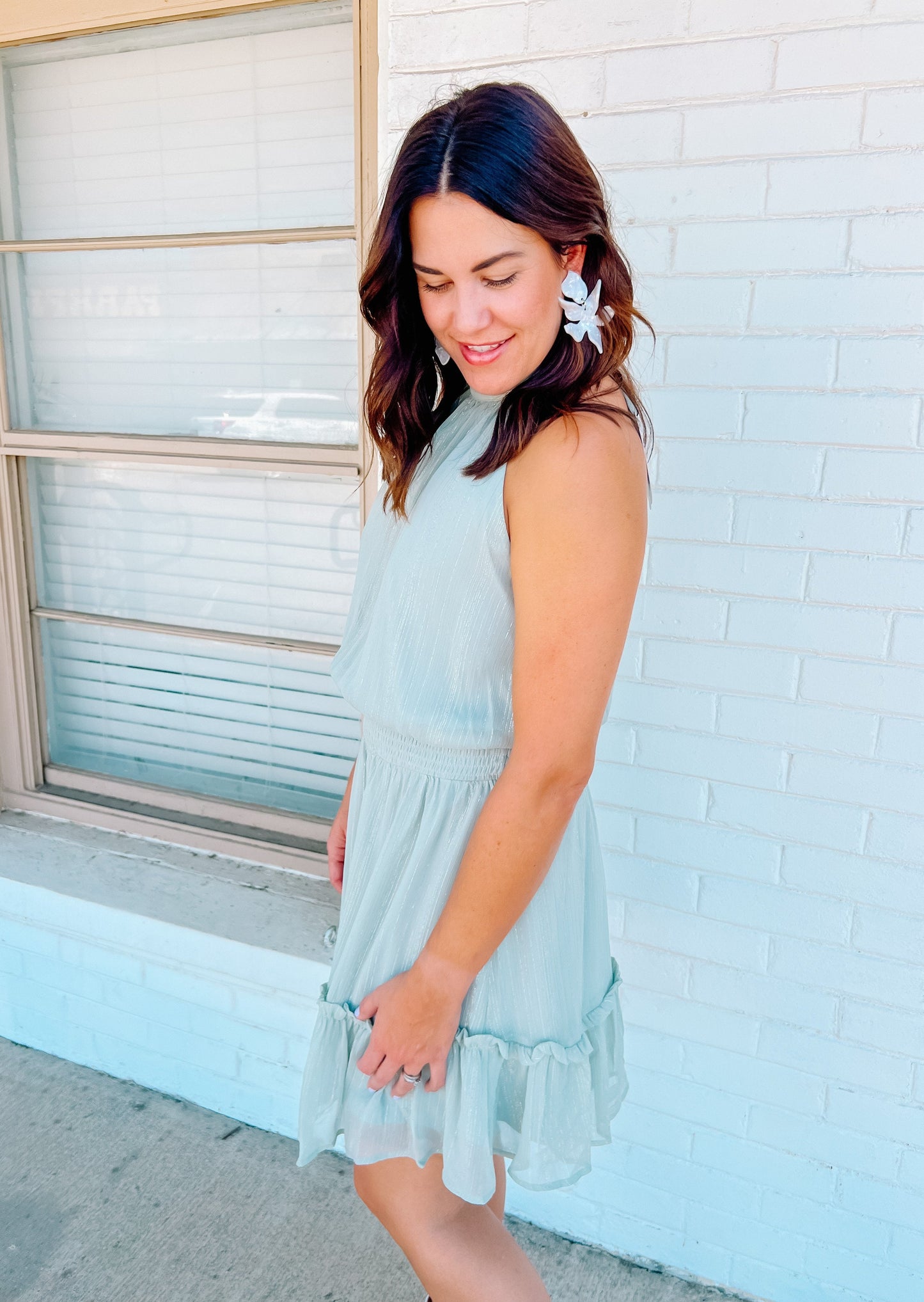 Sage Halter Neck Dress