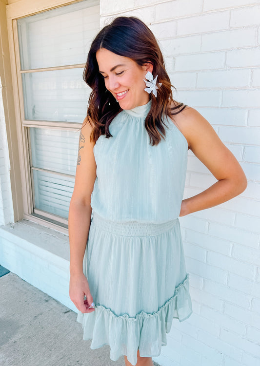 Sage Halter Neck Dress