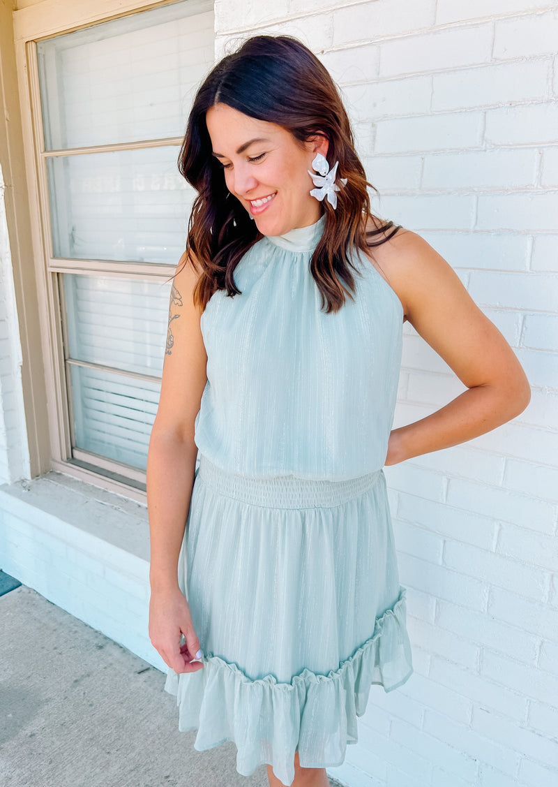 Sage Halter Neck Dress