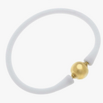 24K Gold Plated Ball Bead Silicone Bracelet