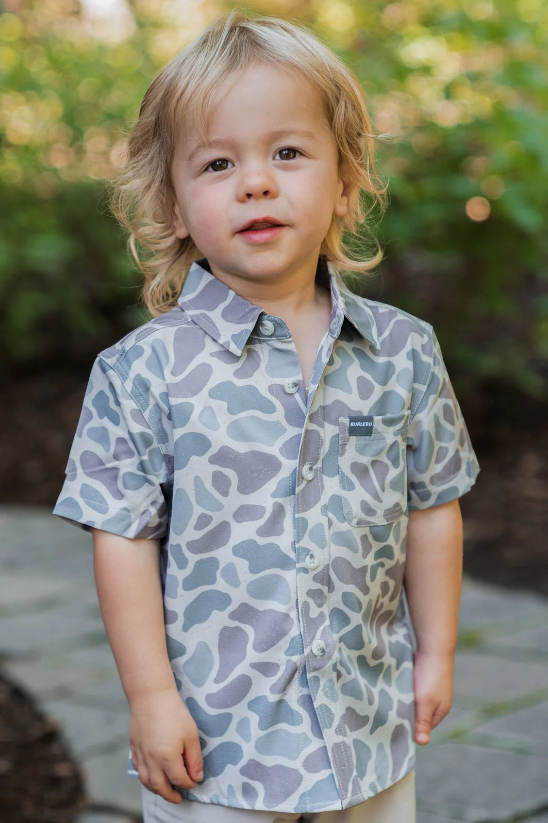 Burlebo: Youth Performance Button Up - Classic Deer Camo