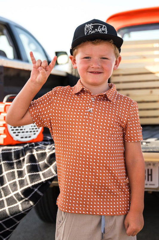 Burlebo: Youth Polo - Texas Orange & White