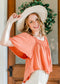 Rust Ruffle Sleeve Top