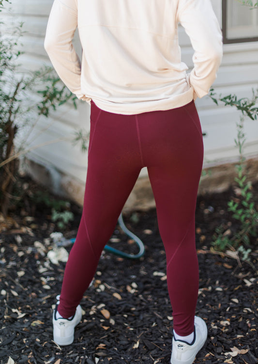 Raise The Bar Burgundy Leggings