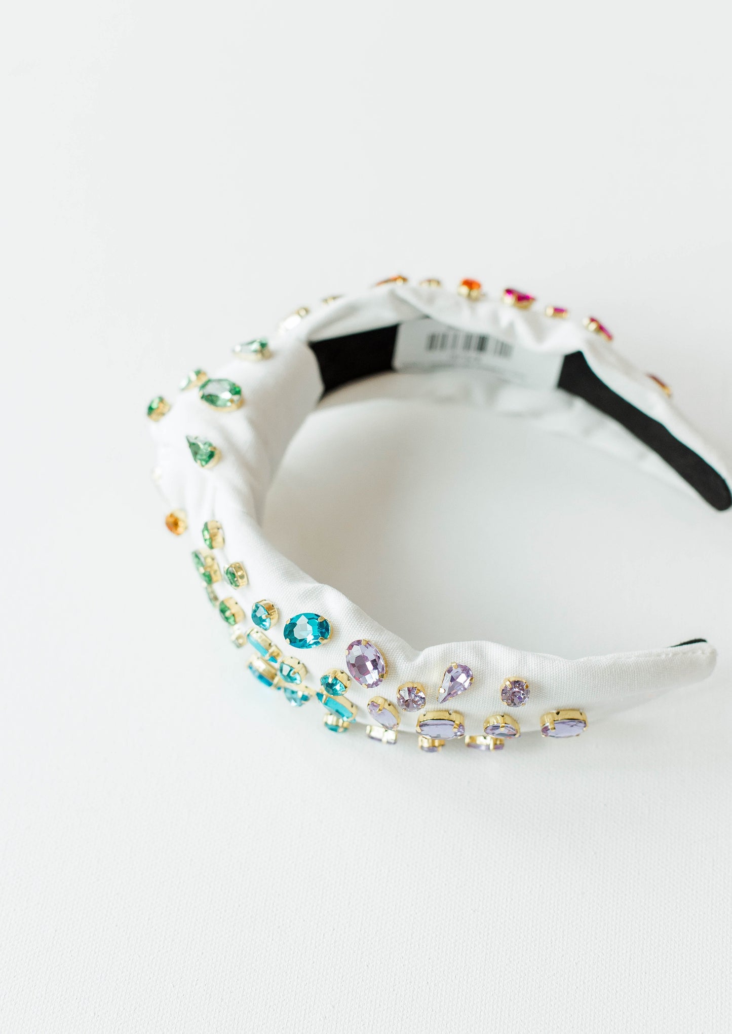 Ivory Headband with Rainbow Crystals