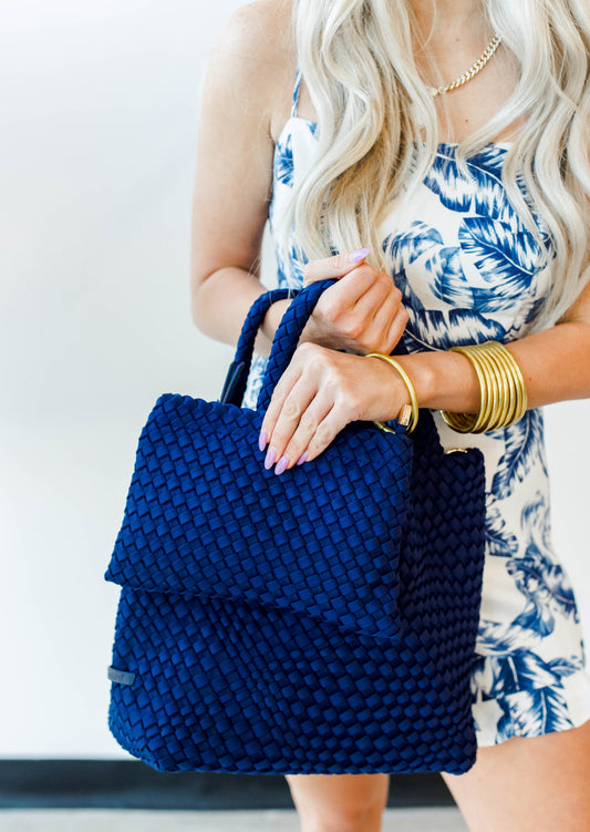 Lily Woven Neoprene Tote with Pouch