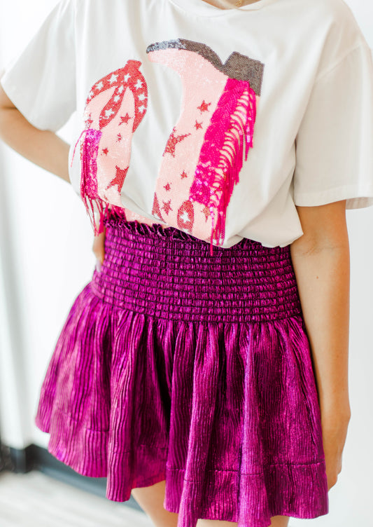 Hot Pink Wavy Swing Shorts