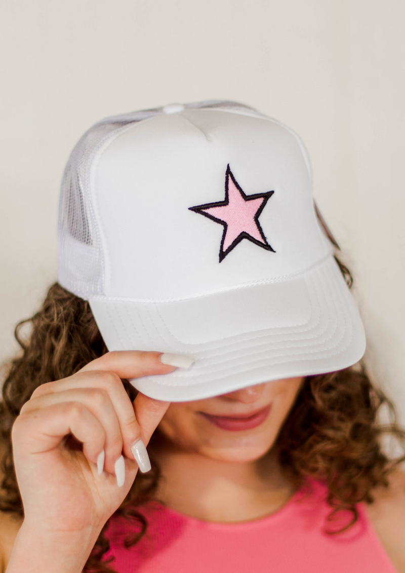Pink Star Trucker Hat (White Foam)